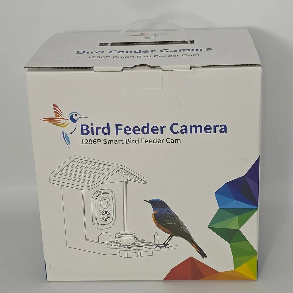Smart Bird Feeder Camera 1296P HD WiFi Solar Powered Bird House IP65 Waterproof